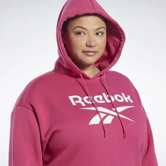 New REEBOK Plus Size Identity Logo Fleece Hoodie - Picture 4 of 9